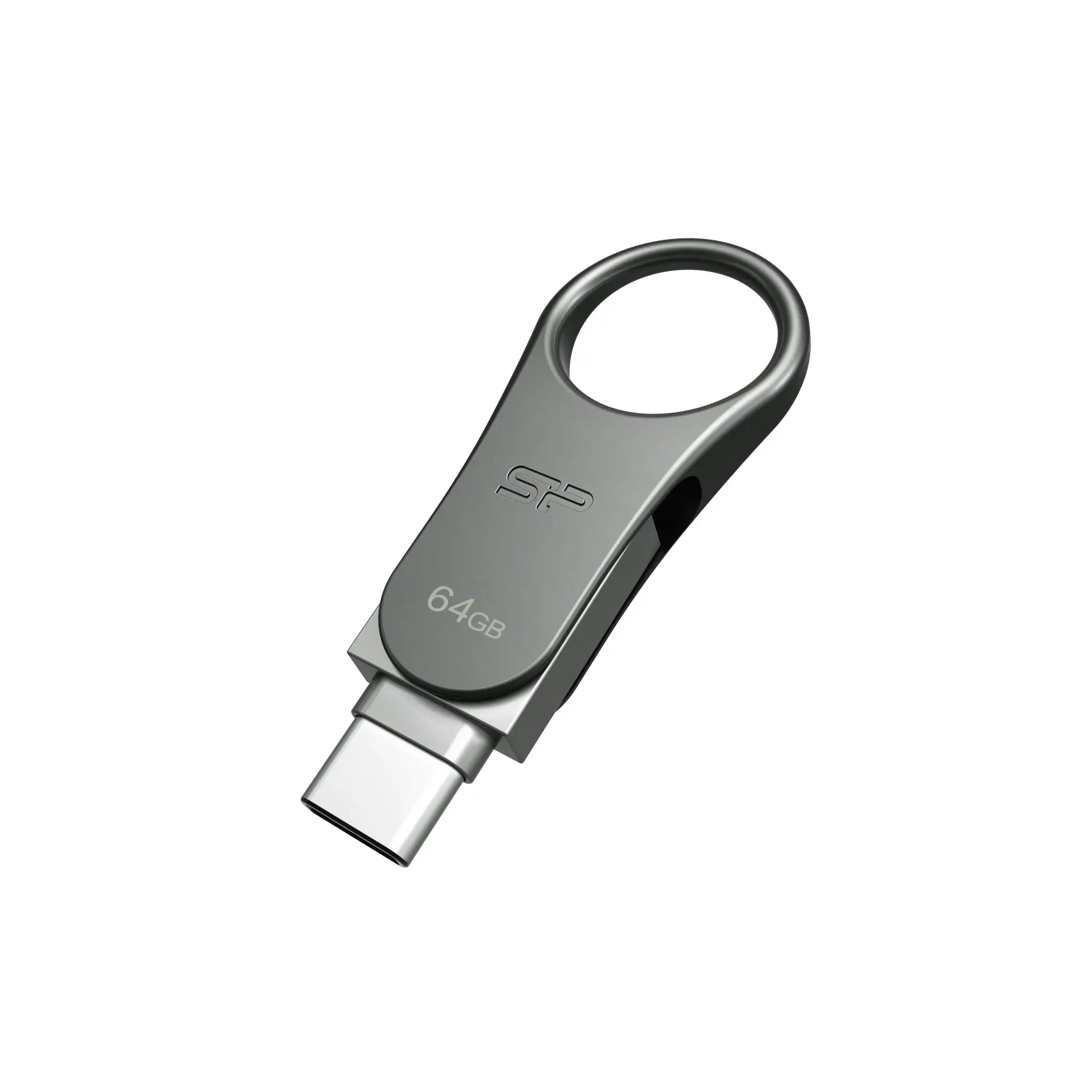 "Silicon Power Mobile C80", 64 GB, A tipo USB / C tipo USB, 3.2 Gen 1 (3.1 Gen 1), be dangtelio, 8 g, titano spalvos
