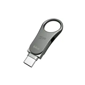 "Silicon Power Mobile C80", 64 GB, A tipo USB / C tipo USB, 3.2 Gen 1 (3.1 Gen 1), be dangtelio, 8 g, titano spalvos