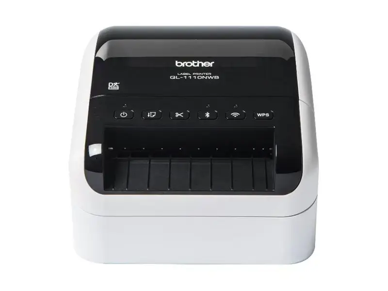 Brother QL-1110NWB, DK, tiesioginio terminio spausdinimo, 300 x 300 DPI, 110 mm/s, laidinis ir belaidis, juodas, baltas