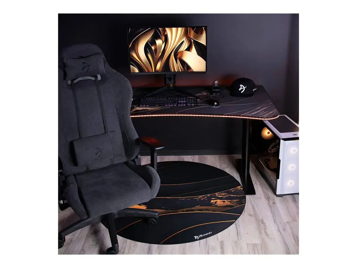 Arozzi Zona Round Floor Pad | Black/Gold