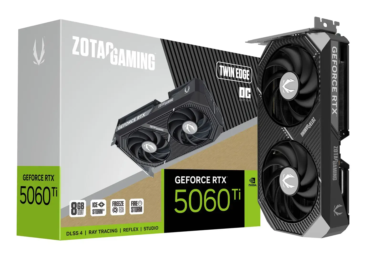 Vaizdo plokštė ZOTAC GeForce RTX 5060 Ti 8 GB, GDDR7, ZT-B50610H-10M