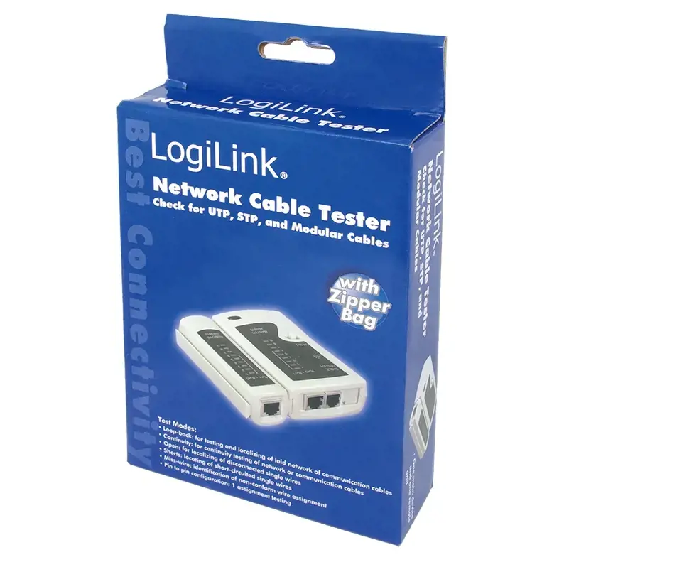 LOGILINK WZ0010 LOGILINK - RJ11, RJ12 ir RJ45 jungčių kabelių testeris su nuotoliniu įrenginiu