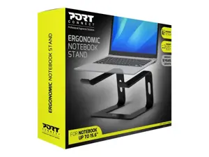 "Port Designs" 901103 Nešiojamojo kompiuterio stovas 39,6 cm (15,6"), aliuminis, juodas