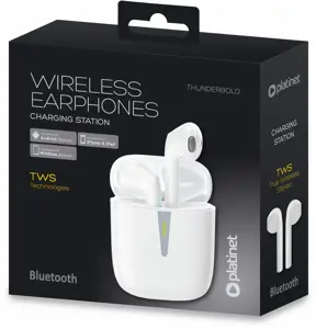Platinet belaidės ausinės "Thunderbold", baltos (PM1010W)