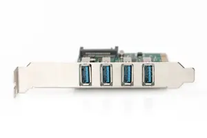 DIGITUS USB 3.0 4 prievadų PCI Express papildoma plokštė 4 prievadai A / F Išorinis VL805 mikroschemų rinkinys