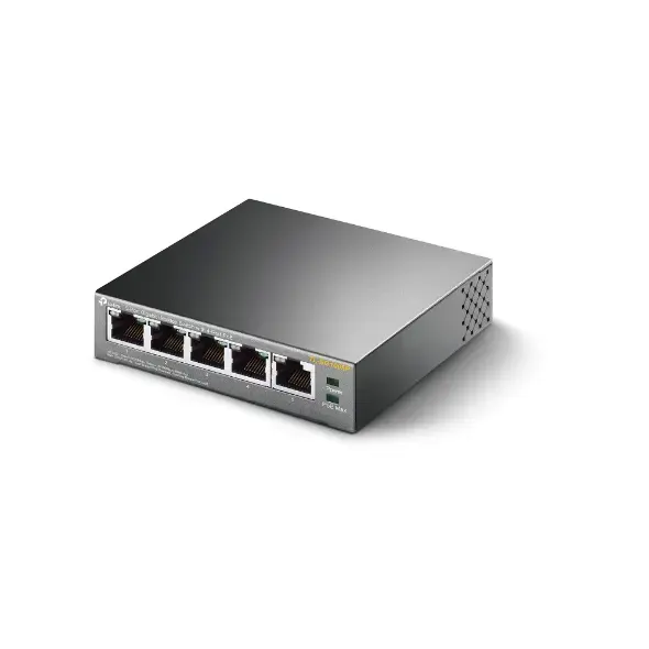 TP-LINK 5 prievadų gigabitinis stalinis komutatorius su 4 PoE prievadais 5 Gigabit RJ45 prievadai, įskaitant 4 PoE prievadus 56 W PoE maitinimo šaltinis Plieninis korpusas