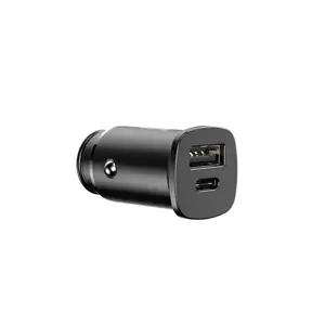 "Baseus" kvadratinis metalinis automobilinis įkroviklis USB+Type-C 30W PPS (PD3.0/QC4.0/SCP/AFC) ju…
