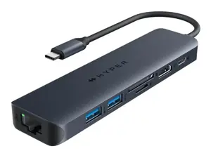 "Hyper HyperDrive EcoSmart Gen.2" universalus USB-C "7-in-1" šakotuvas su 100 W PD maitinimo praėji…