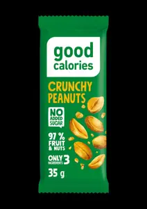 Datulių batonėlis GOOD CALORIES, su žemės riešutais, 35 g