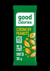 Datulių batonėlis GOOD CALORIES, su žemės riešutais, 35 g