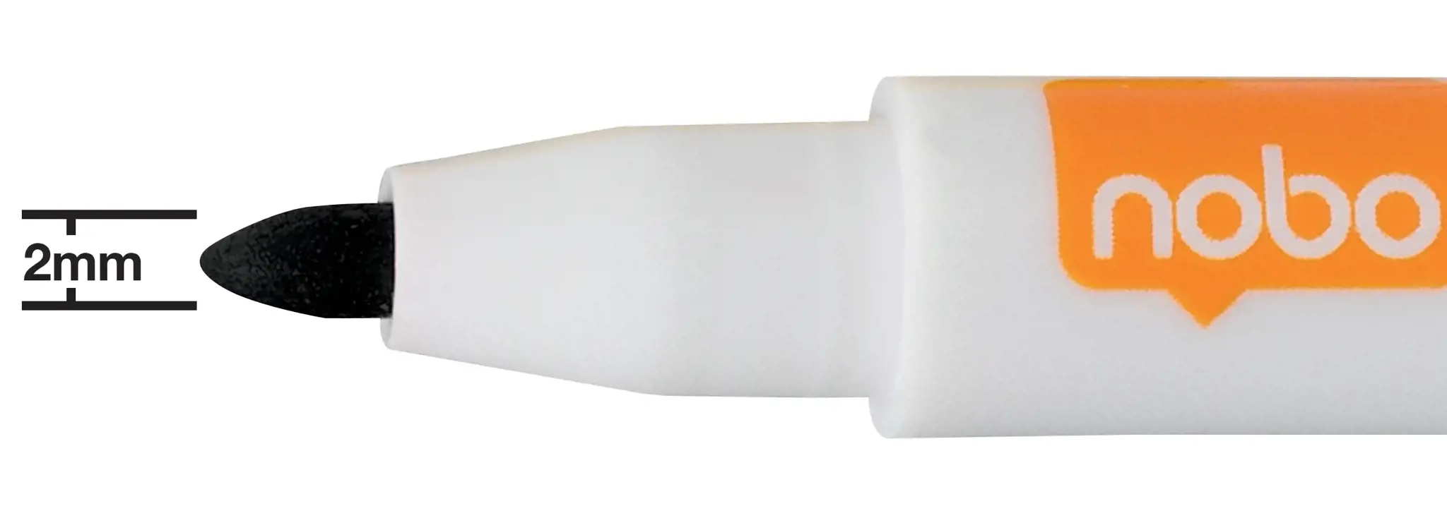 Baltos lentos žymekliai NOBO Mini, su valikliu, 6 vnt., įv. spalvų