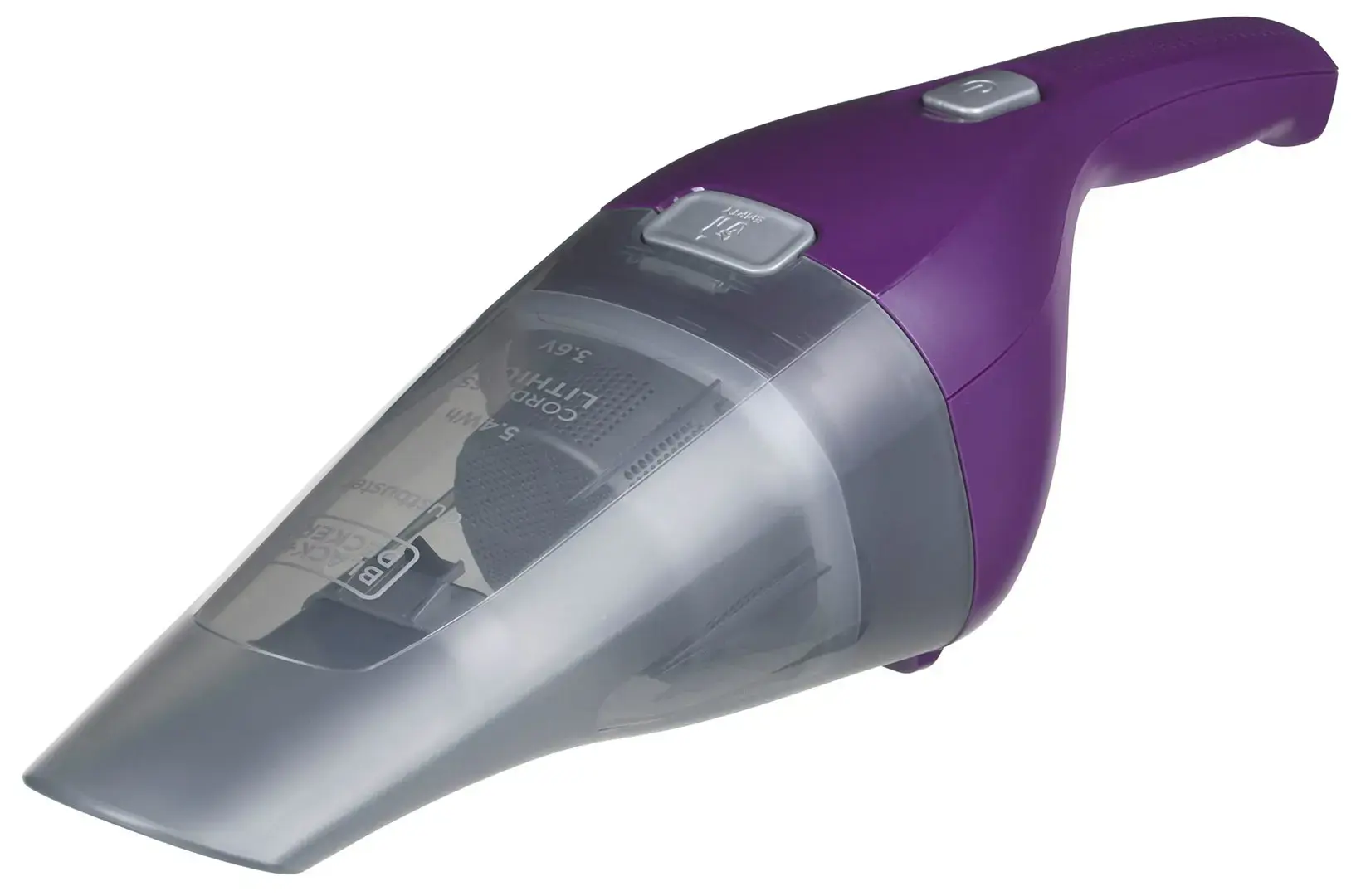 "Black & Decker" NVC115W rankinis dulkių siurblys pilka, violetinė be maišelio