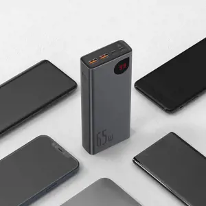 "Baseus Adaman Metal Powerbank" 20000mAh PD QC 3.0 65W 2xUSB + USB-C + micro USB (juodas)