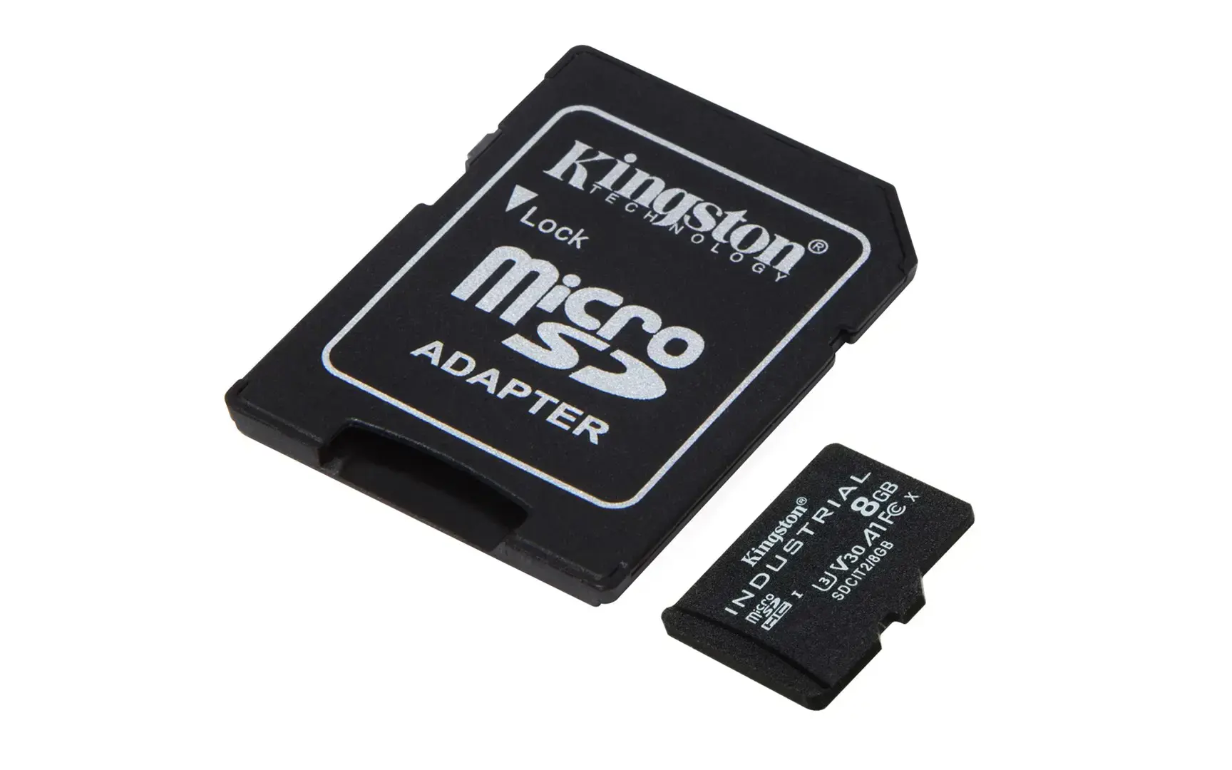KINGSTON 8GB microSDHC Industrial C10 A1 pSLC kortelė + SD adapteris