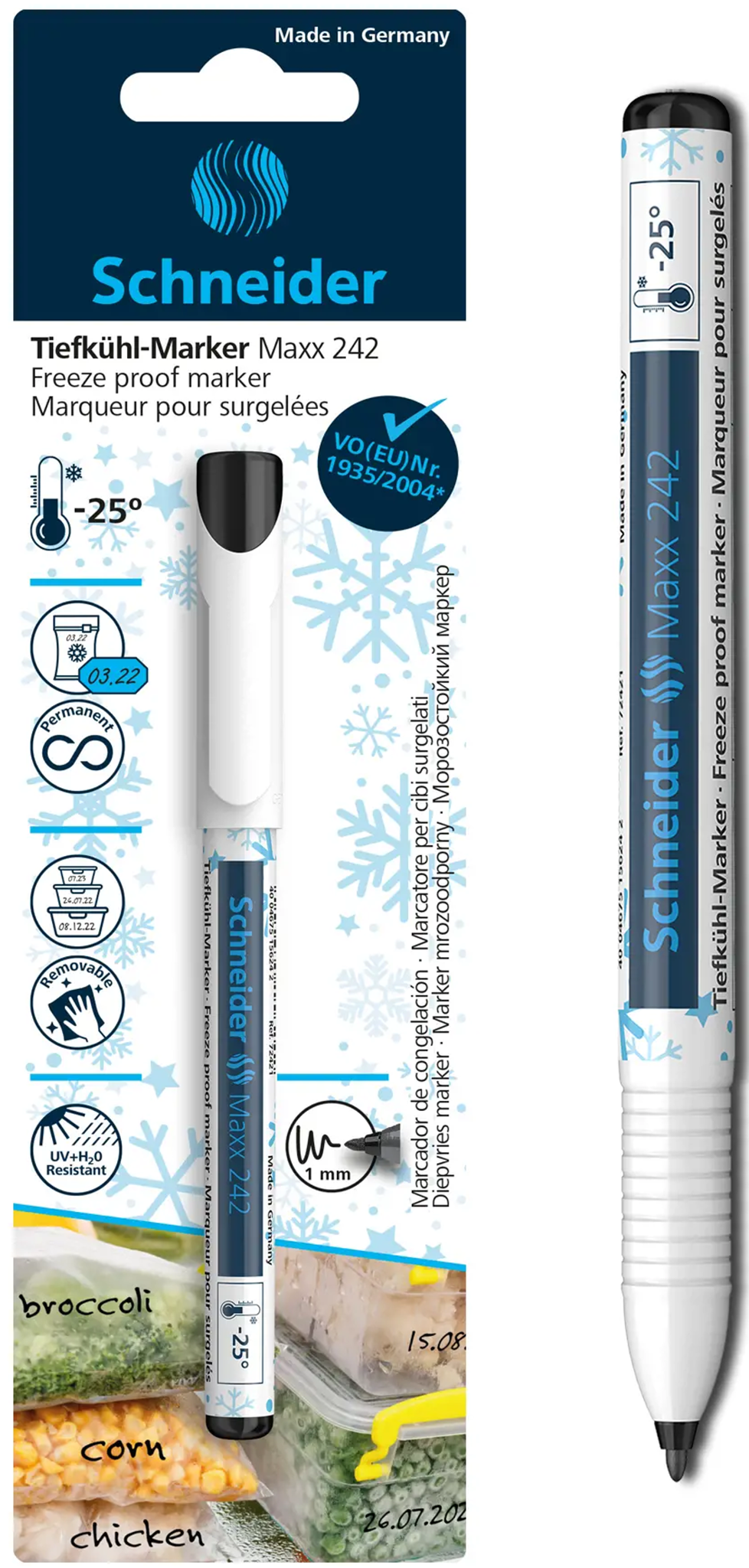 Žymeklis SCHNEIDER Maxx 242, atsparus šalčiui , juodos sp.