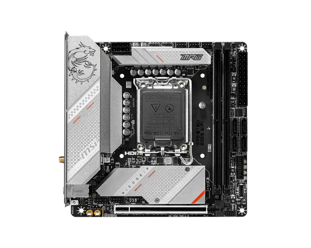 MSI MPG B760I EDGE WIFI, "Intel", LGA 1700, "Intel® Celeron®", "Intel® Pentium® Gold", LGA 1700, DDR5-SDRAM, 96 GB