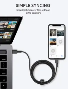 AUKEY CB-CL03 NAILONINIS USB C-LIGHTNING KABELIS 2 M PD