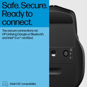 HP 685 Comfort Wireless Mouse - Dual-Mode, Programmable, 4-way scrolling, spill resistant – Black
