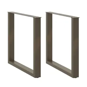 Valgomojo stalo kojelės, U formos, 2 vnt., natūralus plienas, 90x(72-73) cm, plienas