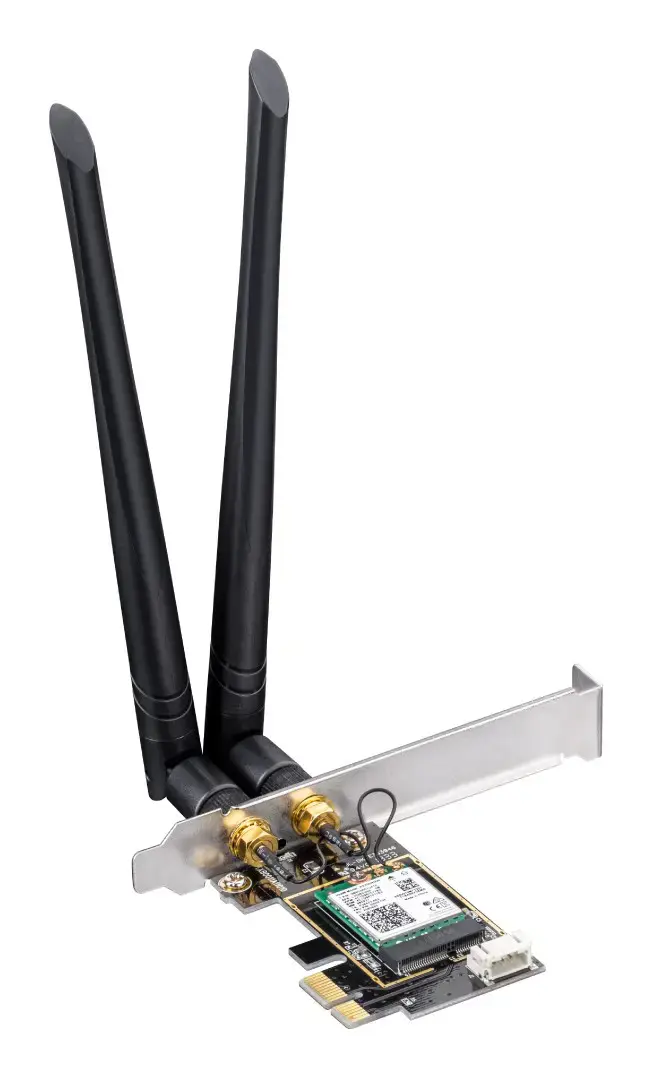 CUDY WE3000 AX5400 "Wi-Fi 6" + BT 5.2 "Intel AX200" PCIe tinklo kortelė