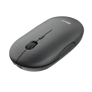 "Trust Puck", dvipusis, optinis, RF belaidis + "Bluetooth", 1600 DPI, juodas