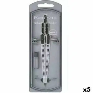 Kompasas "Faber-Castell" sidabrinis šarnyrinis 5 vienetai