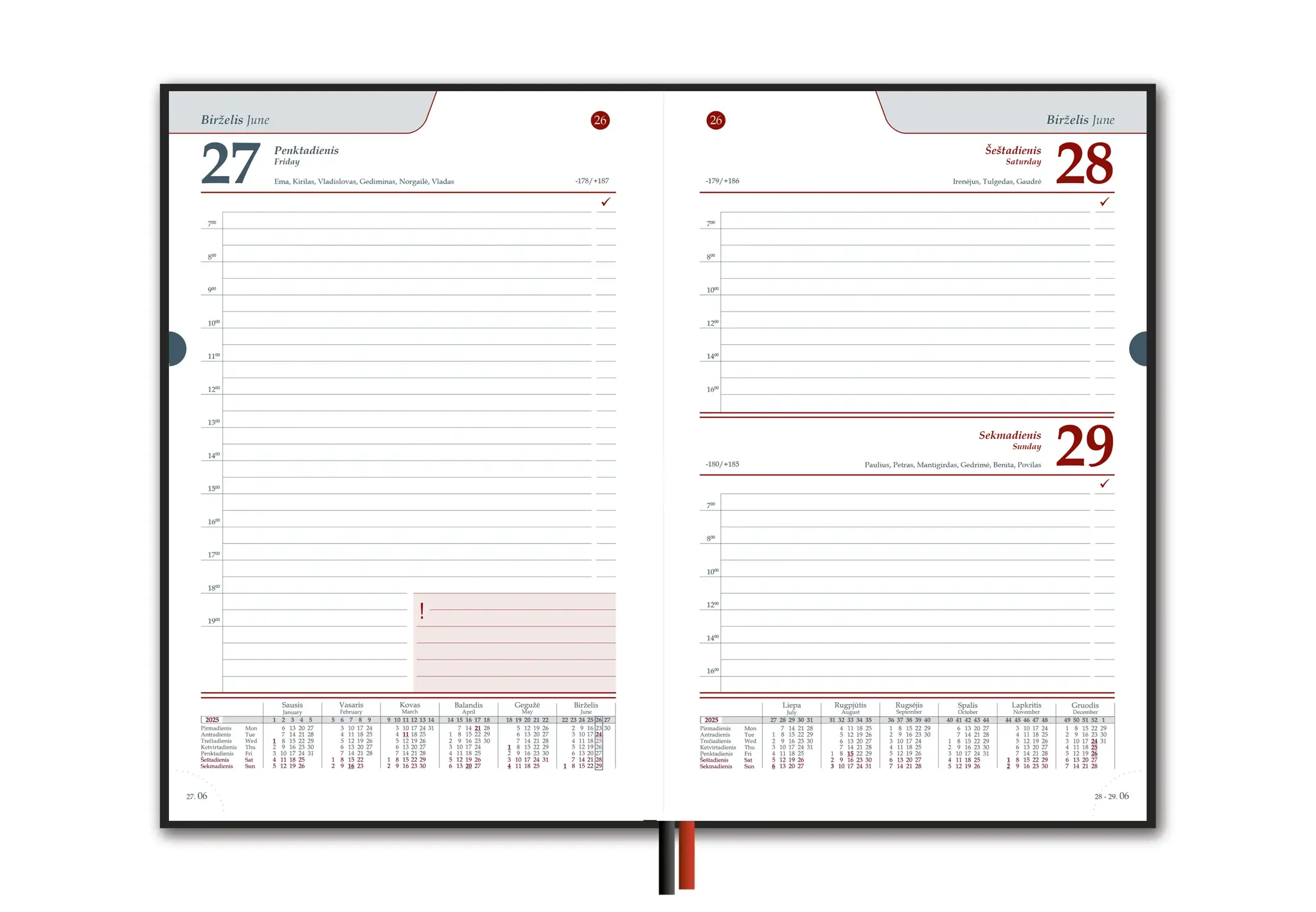 Kalendorius STANDARD 2025, PVC, A5, mėlyna