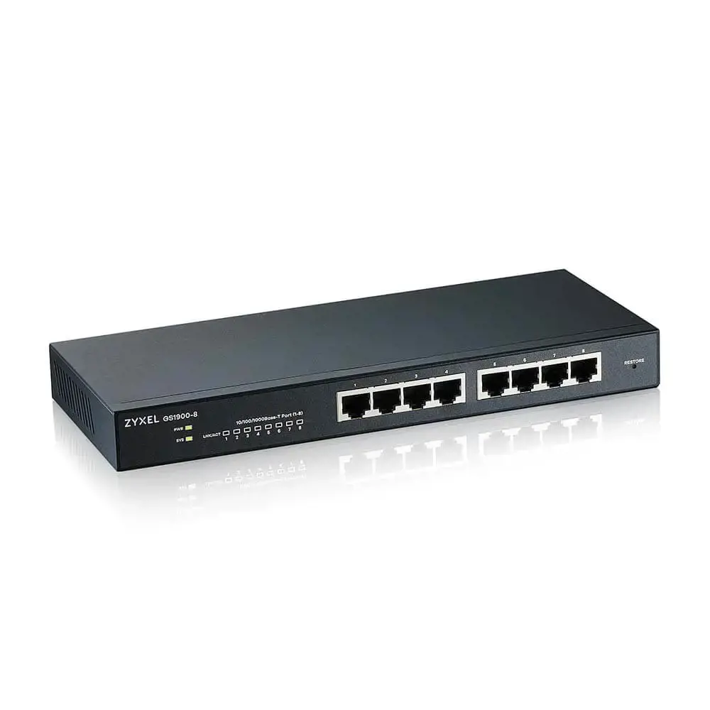 Zyxel GS1900-8, valdomas, L2, Gigabit Ethernet (10/100/1000), dvipusis, montuojamas į stovą