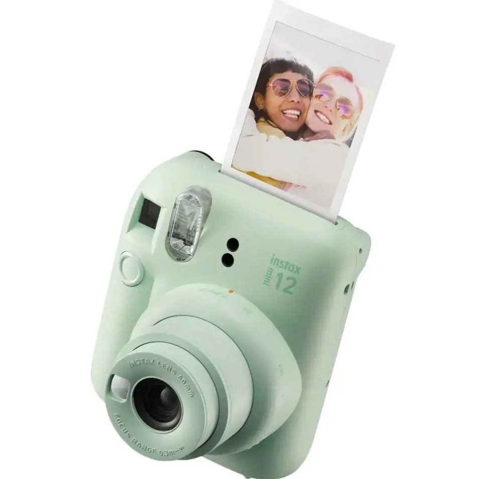 Fujifilm Instax mini 12 camera Mint Green + Instax Mini Glossy (10pl) + dėklas