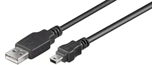 "Goobay" USB 2.0 Hi-Speed kabelis 50768 3 m, juodas, USB 2.0 mini vyriškas (B tipo, 5 kontaktų), US…