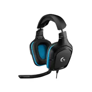 LOGITECH G432 laidinės 7.1 žaidimų ausinės - odinės - juodos/mėlynos spalvos - USB