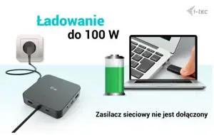 I-TEC USB-C HDMI Dual DP doko stotelė su 100 W maitinimo šaltiniu