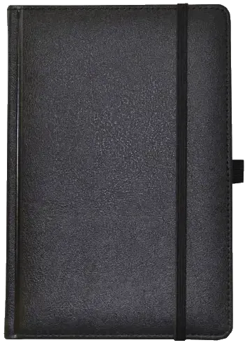 Kalendorius - užrašinė UNIVERSAL BLACK EDITION, PU, A5, be datų, juoda