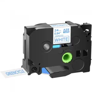 Suderinama juosta Brother Tze-253 Blue on White 24mm