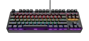 "Trust GXT 834 Callaz", pilno dydžio (100%), USB, mechaninis, QWERTY, LED, juodas