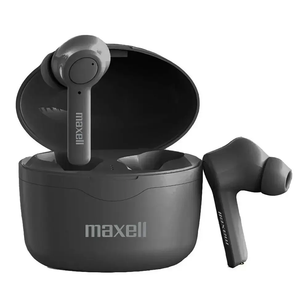"Maxell Bass 13 Sync Up" belaidės "Bluetooth" ausinės su įkrovimo dėklu, juodos spalvos