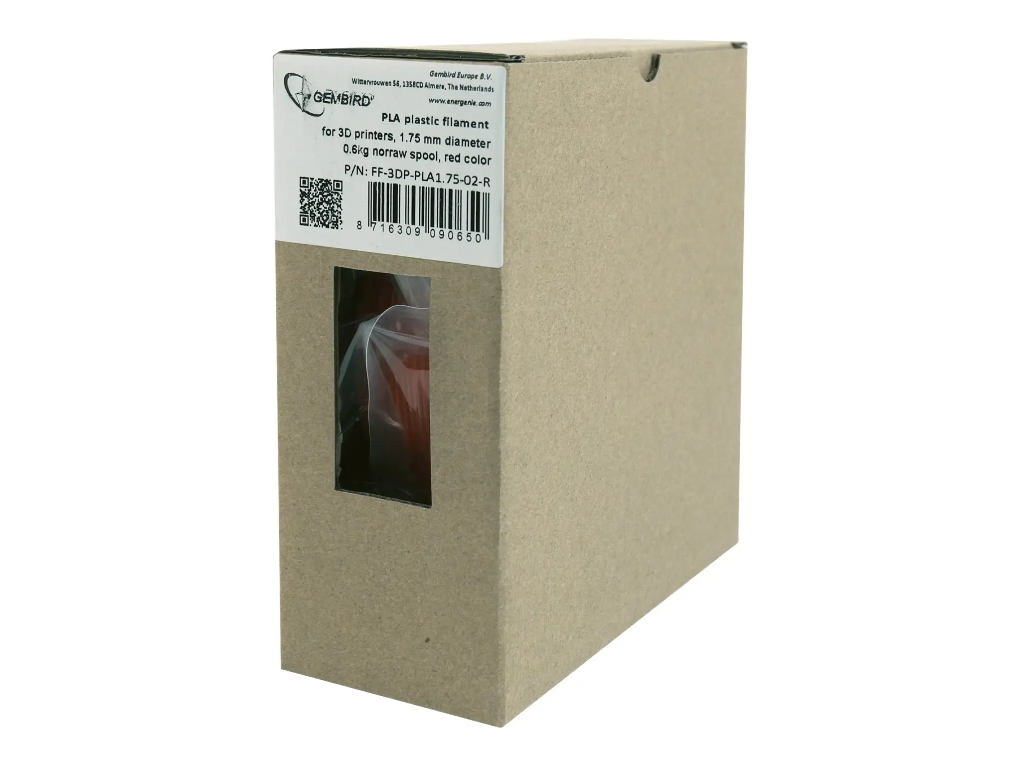 GEMBIRD 3DP-PLA+1.75-02-R Gembird PLA-plus Red 1,75mm 1kg