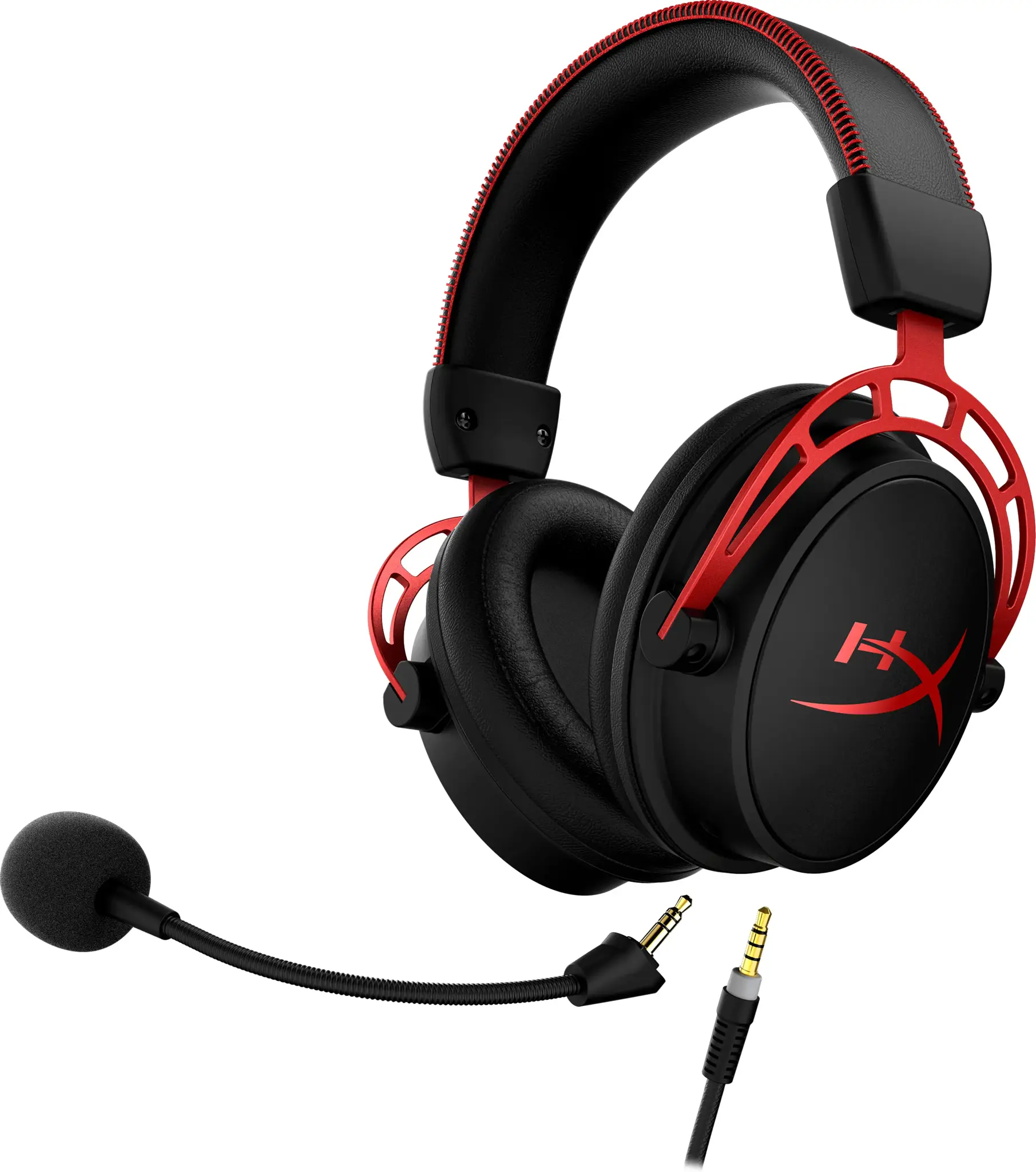 "HyperX Cloud Alpha" - žaidimų ausinės (juodai raudonos), laidinės, žaidimų, 13 - 27000 Hz, 298 g, ausinės, juodos, raudonos