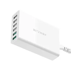 BlitzWolf BW-S15 kelioninis įkroviklis 6 x USB / 60W / 4.8A / Quick Charge 3.0 baltas