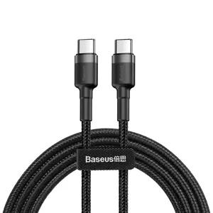 Baseus Cafule Cable durable nylon cable USB-C PD / USB-C PD PD2.0 60W 20V 3A QC3.0 2M black-gray (b…