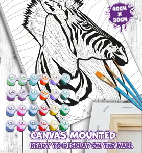 Splat Planet tapyba pagal skaičius, ZEBRAS 30x40 cm