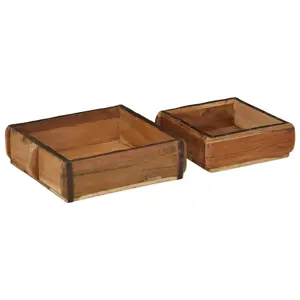 Padėklas su saugykla 2 pcs Ruda 31 x 29 x 10 cm