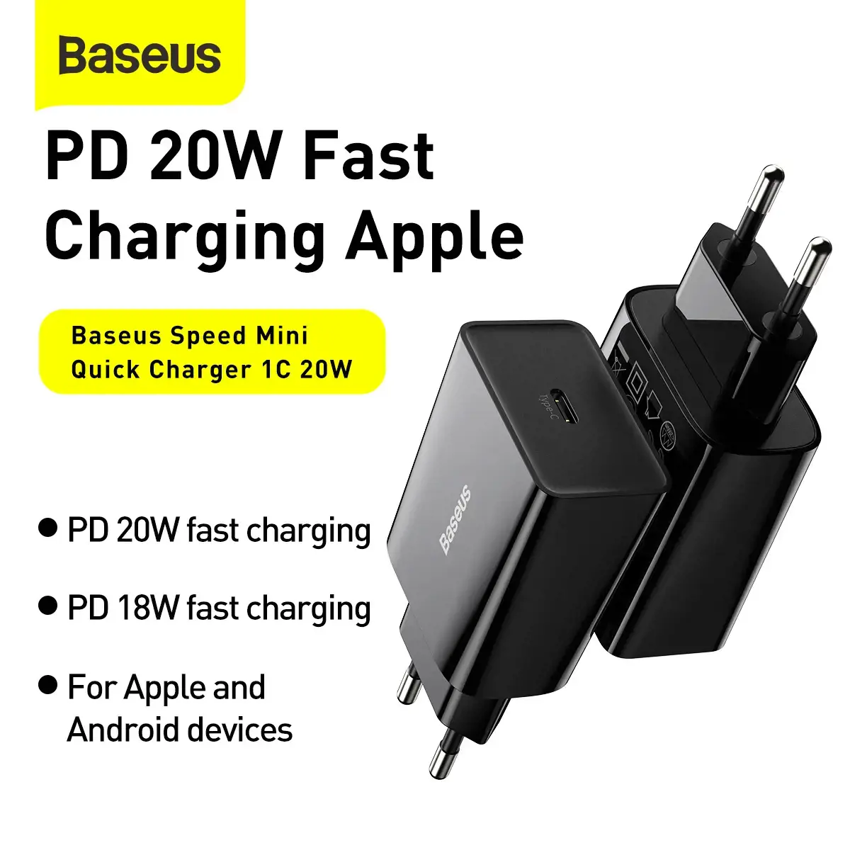 Baseus CCFS-SN01 kelioninis įkroviklis USB-C | 20W | 3A melyna