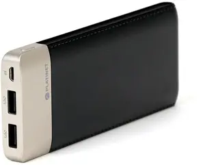 Platinet power bank Leather 11000mAh 2.1A 2xUSB Li-Po, black (43793)