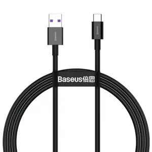 Baseus Superior serijos greitojo įkrovimo duomenų perdavimo kabelis iš USB į C tipo 66W 1 m juodas