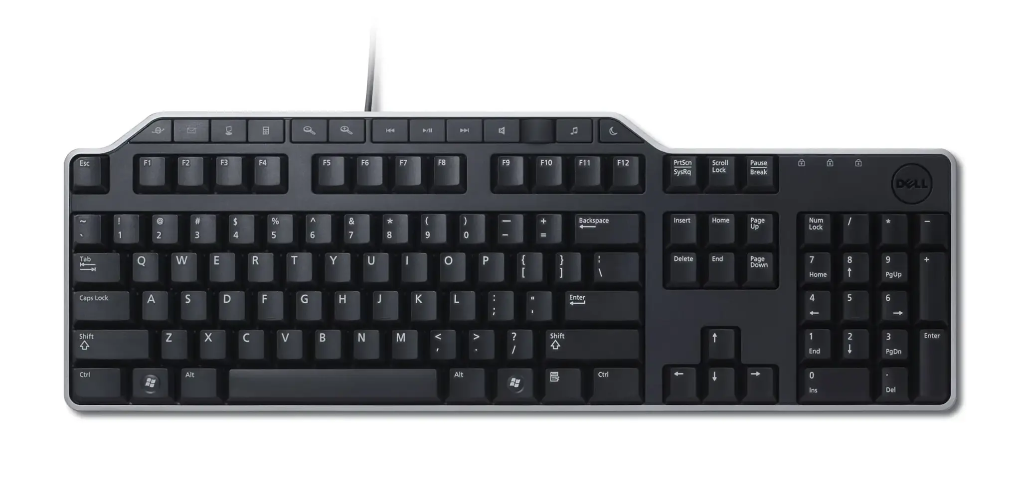 DELL KB522, pilno dydžio (100%), laidinis, USB, membraninis, QWERTY, juodas