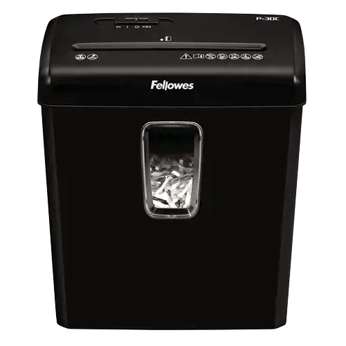 "Fellowes Powershred P-30C", kryžminis smulkinimas, 22 cm, 4 x 34 mm, 15 L, 458 lapų, mygtukai