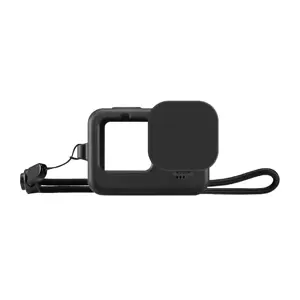 Puluz Silicone Case for GoPro HERO12, HERO11, HERO10, and HERO9 Black with Lens Cover and Strap (Bl…