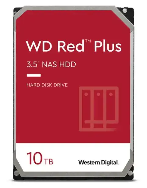 "WD Red Plus" 10 TB SATA 6 Gb/s 3,5 colių 256 MB spartinančiosios atminties 72200 aps./min vidinis kietasis diskas nesupakuotas