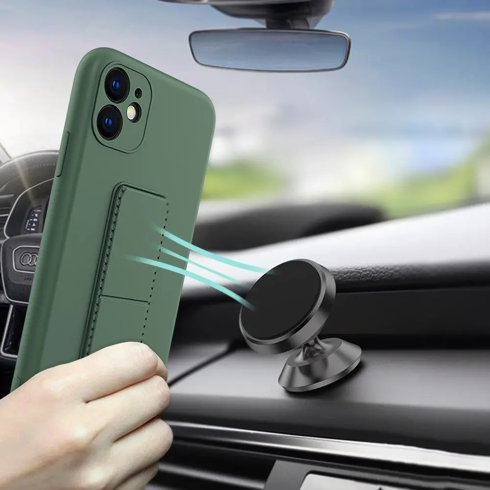 "Wozinsky Kickstand Case" silikoninis stovo dangtelis, skirtas "Samsung Galaxy S22", raudonas